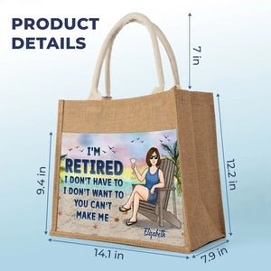 Time For Me To Chill - Family Personalized Custom Tote Gift Bags, Jute Tote Bags, Beach Bags - Gift For Mom, Grandma