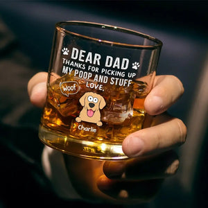 Thanks For Picking Up My Poop - Dog Personalized Custom Whiskey Glass - Gift For Pet Owners, Pet Lovers