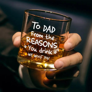 Custom Photo From The Reasons You Drink - Dog & Cat Personalized Custom Whiskey Glass - Gift For Pet Owners, Pet Lovers