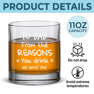 Custom Photo From The Reasons You Drink - Dog & Cat Personalized Custom Whiskey Glass - Gift For Pet Owners, Pet Lovers