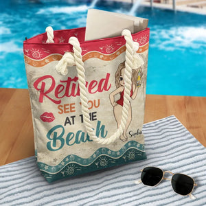 A Day At The Beach Restores The Soul - Family Personalized Custom Beach Bag - Appreciation, Retirement Gift For Grandma