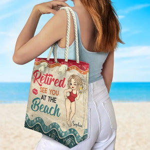 A Day At The Beach Restores The Soul - Family Personalized Custom Beach Bag - Appreciation, Retirement Gift For Grandma