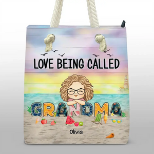 Love Being Called Grandma - Family Personalized Custom Beach Bag - Gift For Grandma