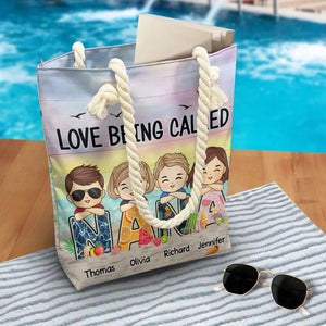 Love Being Called Grandma - Family Personalized Custom Beach Bag - Gift For Grandma