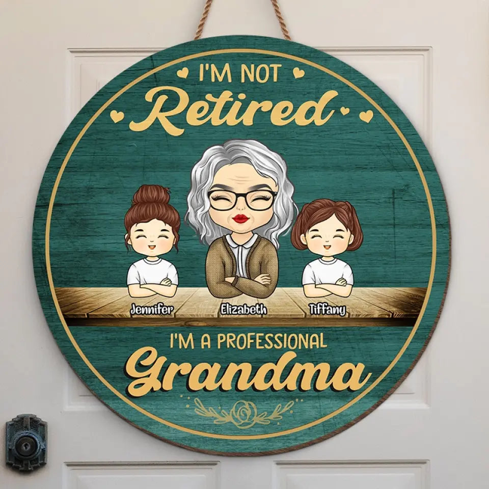 I'm A Professional Grandma - Family Personalized Custom Shaped Home Decor Wood Sign - House Warming Gift For Grandma