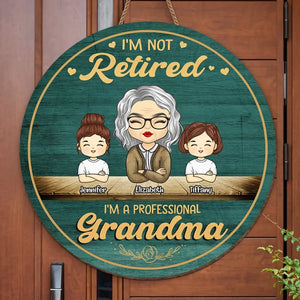 I'm A Professional Grandma - Family Personalized Custom Shaped Home Decor Wood Sign - House Warming Gift For Grandma