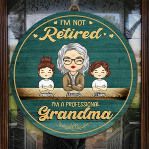 I'm A Professional Grandma - Family Personalized Custom Shaped Home Decor Wood Sign - House Warming Gift For Grandma