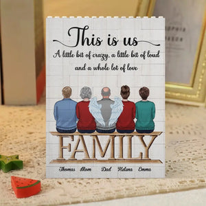 This Is Us, A Whole Lot Of Love - Family Personalized Custom Vertical Rectangle Shaped Building Brick Blocks - Gift For Family Members