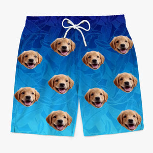 Custom Photo My Pet Thinks I'm A Catch - Dog & Cat Personalized Custom Tropical Hawaiian Aloha Men Beach Shorts - Summer Vacation Gift, Birthday Party Gift For Pet Owners, Pet Lovers