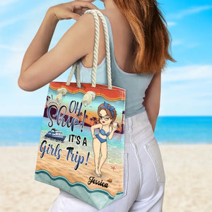 Good Times And Tan Lines - Bestie Personalized Custom Beach Bag - Summer Vacation Gift For Best Friends, BFF, Sisters