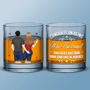 I'd Love To Get Drunk With You - Couple Personalized Custom Whiskey Glass - Gift For Husband Wife, Anniversary