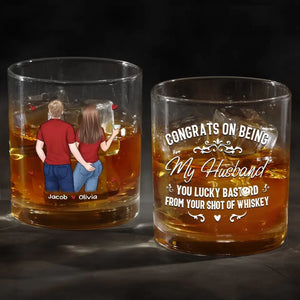 I'd Love To Get Drunk With You - Couple Personalized Custom Whiskey Glass - Gift For Husband Wife, Anniversary