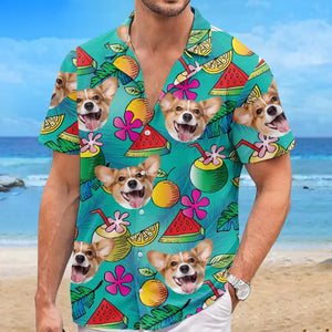 Custom Photo Forget The City And Run To The Sun - Dog & Cat Personalized Custom Unisex Tropical Hawaiian Aloha Shirt - Summer Vacation Gift, Gift For Pet Owners, Pet Lovers