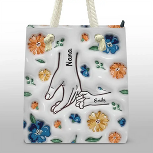 I Wanna Hold Your Hand And Discover The World - Family Personalized Custom Beach Bag - Gift For Mom, Grandma