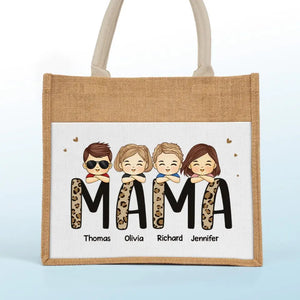 I'm A Professional Mama - Family Personalized Custom Tote Gift Bags, Jute Tote Bags, Beach Bags - Gift For Mom, Grandma