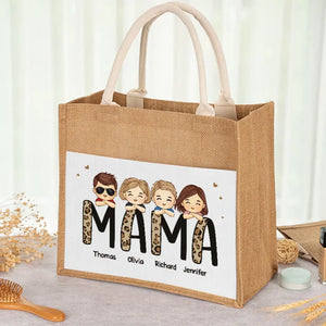 I'm A Professional Mama - Family Personalized Custom Tote Gift Bags, Jute Tote Bags, Beach Bags - Gift For Mom, Grandma