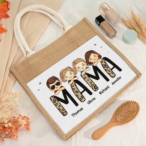 I'm A Professional Mama - Family Personalized Custom Tote Gift Bags, Jute Tote Bags, Beach Bags - Gift For Mom, Grandma