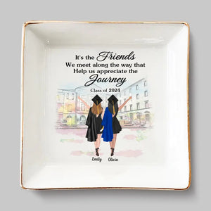 We Did It - Bestie Personalized Custom Jewelry Dish - Graduation Gift For Best Friends, BFF, Sisters