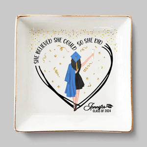 A Sweet Ending To A New Beginning - Family Personalized Custom Jewelry Dish - Graduation Gift For Family Members, Siblings, Brothers, Sisters