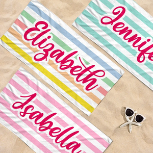 Gone To The Beach - Bestie Personalized Custom Beach Towel - Summer Vacation Gift, Birthday Pool Party Gift For Best Friends, BFF, Sisters