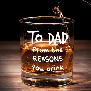 Custom Photo Our Family Is Awesome - Family Personalized Custom Whiskey Glass - Gift For Dad, Grandpa