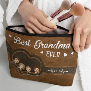 Best Grandma Ever - Family Personalized Custom Cosmetic Bag - Gift For Mom, Grandma