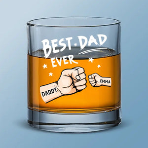 Dads Are The True Superheroes - Family Personalized Custom Whiskey Glass - Gift For Dad, Grandpa