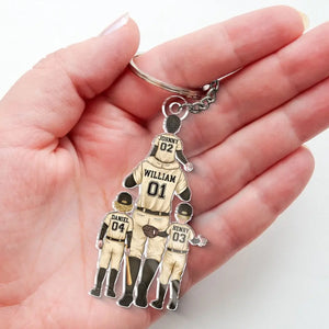 Daddy's Team - Family Personalized Custom Shaped Acrylic Keychain - Gift For Family Members, Sport Lovers, Sport Players