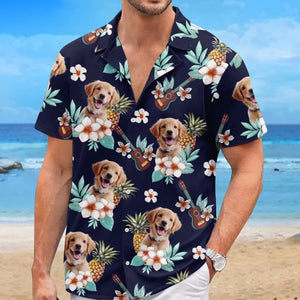 Custom Photo Keep Calm And Beach On - Dog & Cat Personalized Custom Unisex Tropical Hawaiian Aloha Shirt - Summer Vacation Gift, Gift For Pet Owners, Pet Lovers