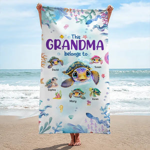 A House Needs A Grandma In It - Family Personalized Custom Beach Towel - Summer Vacation Gift, Birthday Pool Party Gift For Grandma