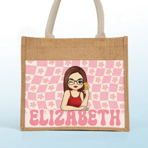 And So The Adventure Begins - Bestie Personalized Custom Tote Gift Bags, Jute Tote Bags, Beach Bags - Gift For Best Friends, BFF, Sisters