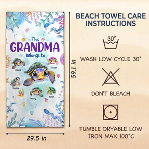 A House Needs A Grandma In It - Family Personalized Custom Beach Towel - Summer Vacation Gift, Birthday Pool Party Gift For Grandma