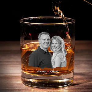 Custom Photo Congrats On Being My Husband - Couple Personalized Custom Whiskey Glass - Gift For Husband Wife, Anniversary