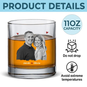 Custom Photo Congrats On Being My Husband - Couple Personalized Custom Whiskey Glass - Gift For Husband Wife, Anniversary