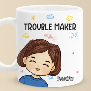 Double Trouble For The Parents - Family Personalized Custom Mug - Gift For Family Members