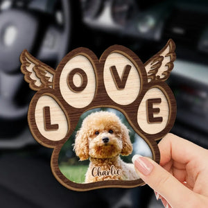 Custom Photo Over The Rainbow Bridge, Their Essence Remains - Memorial Personalized Custom Car Visor Clip - Sympathy Gift For Pet Owners, Pet Lovers