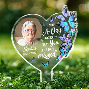 Custom Photo A Beautiful Soul - Memorial Personalized Custom Stain Glass Style Acrylic Garden Stake - Sympathy Gift For Family Members