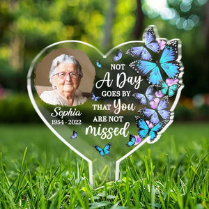 Custom Photo A Beautiful Soul - Memorial Personalized Custom Stain Glass Style Acrylic Garden Stake - Sympathy Gift For Family Members