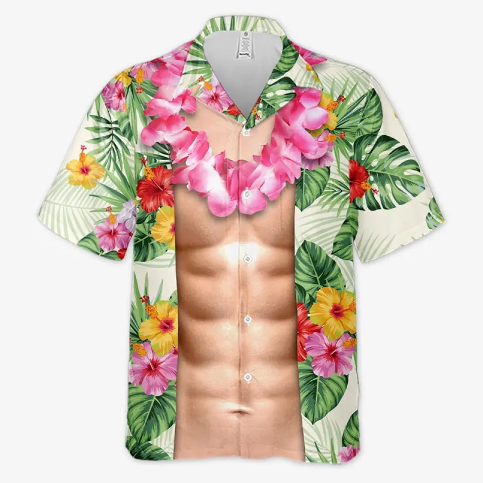 I Have Abs, They're Just In Hibernation - Family Personalized Custom Unisex Tropical Hawaiian Aloha Shirt - Summer Vacation Gift For Family Members