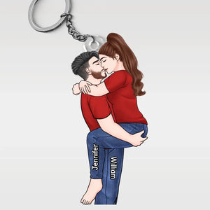 You Are Part Of My Existence, Part Of Myself - Couple Personalized Custom Shaped Acrylic Keychain - Gift For Husband Wife, Anniversary