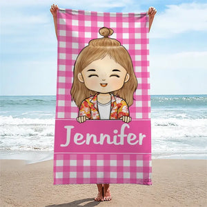 Summer Is The Time For Family - Family Personalized Custom Beach Towel - Summer Vacation Gift, Birthday Pool Party Gift For Family Members