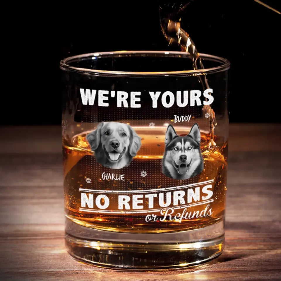 Custom Photo Stay Home, Feed Me, And Drink Whiskey - Dog & Cat Personalized Custom Whiskey Glass - Gift For Pet Owners, Pet Lovers