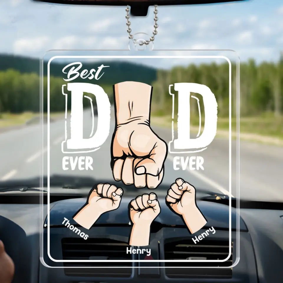 Drive Safe Daddy - Family Personalized Custom Car Ornament - Acrylic Custom Shaped - Gift For Dad, Grandpa