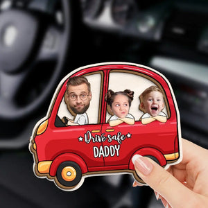 Custom Photo Drive Safe I Love You - Family Personalized Custom Car Visor Clip - Gift For Family Members