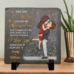 By Your Side Is Where I Want To Be - Couple Personalized Custom Square Shaped Stone With Stand -  Gift For Husband Wife, Anniversary