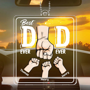 Drive Safe Daddy - Family Personalized Custom Car Ornament - Acrylic Custom Shaped - Gift For Dad, Grandpa