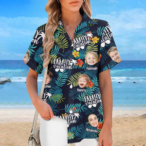 Custom Photo We Know Summer Is The Height Of Being Alive - Family Personalized Custom Unisex Tropical Hawaiian Aloha Shirt - Summer Vacation Gift, Gift For Family Members