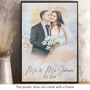 Custom Photo Happy Together With You - Couple Personalized Custom Vertical Poster - Gift For Husband Wife, Anniversary