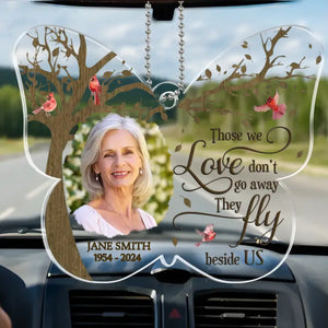 Custom Photo Forever Present In Our Hearts - Memorial Personalized Custom Car Ornament - Acrylic Custom Shaped - Sympathy Gift For Family Members