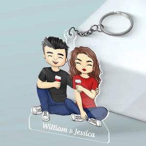 My Forever And Always, My Life Partner - Couple Personalized Custom Shaped Acrylic Keychain - Gift For Husband Wife, Anniversary